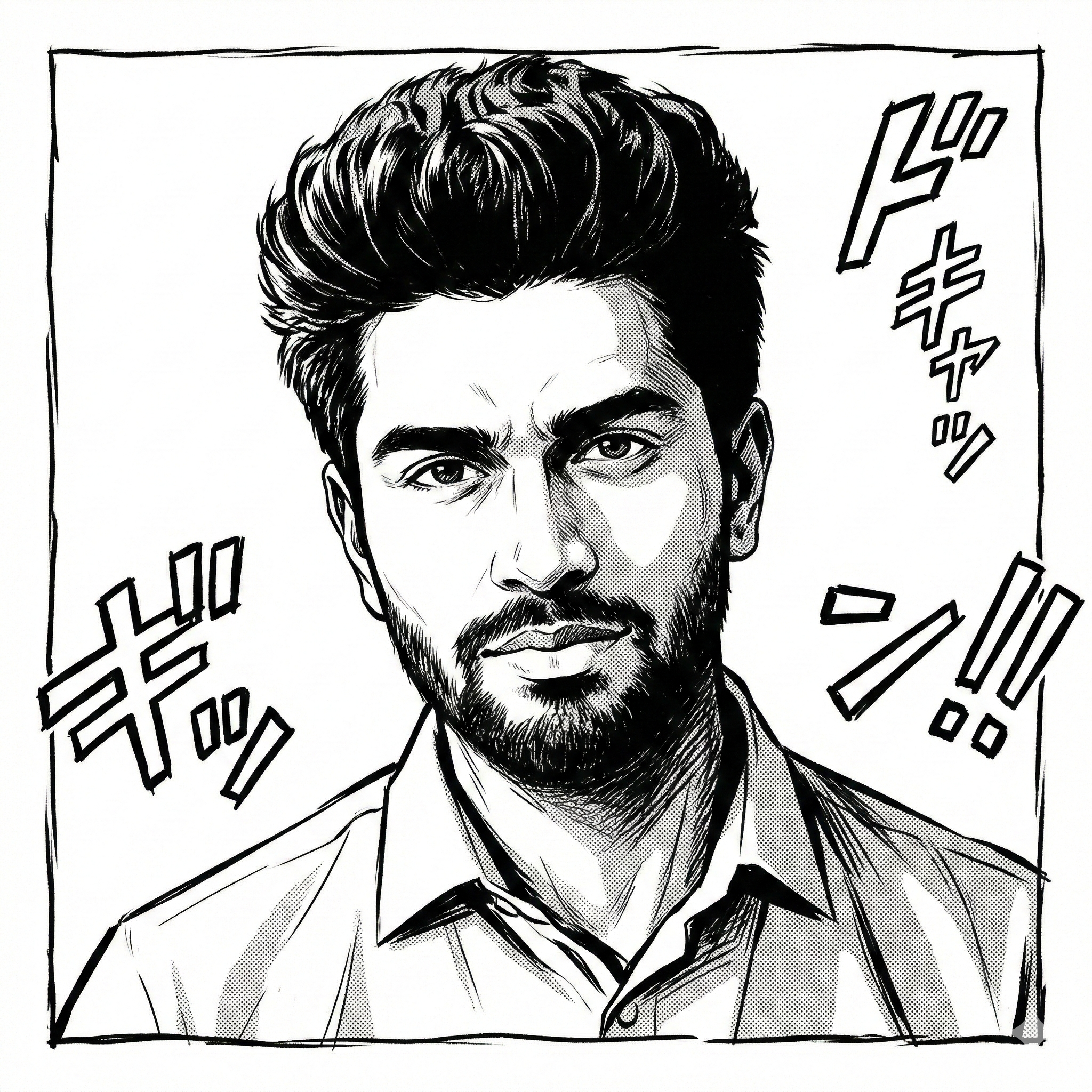 Comic line caricature style result